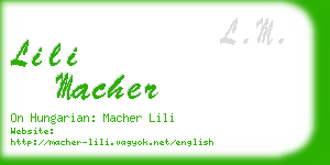 lili macher business card